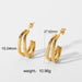 Wholesale Earrings gold Stainless steel C shape JDC-ES-JD070 Earrings JoyasDeChina JDE201435 Wholesale Jewelry JoyasDeChina Joyas De China
