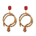 Wholesale Earrings gold Studded with diamonds Alloy JDC-ES-JJ042 Earrings JoyasDeChina red Wholesale Jewelry JoyasDeChina Joyas De China