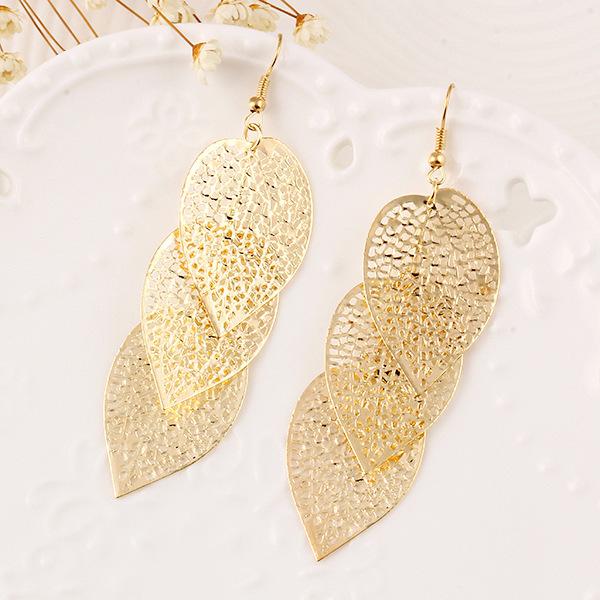 Wholesale Earrings gold Wisps of double-sided leaves Alloy JDC-ES-xy081 Earrings JoyasDeChina Gold GAT01-04 Wholesale Jewelry JoyasDeChina Joyas De China