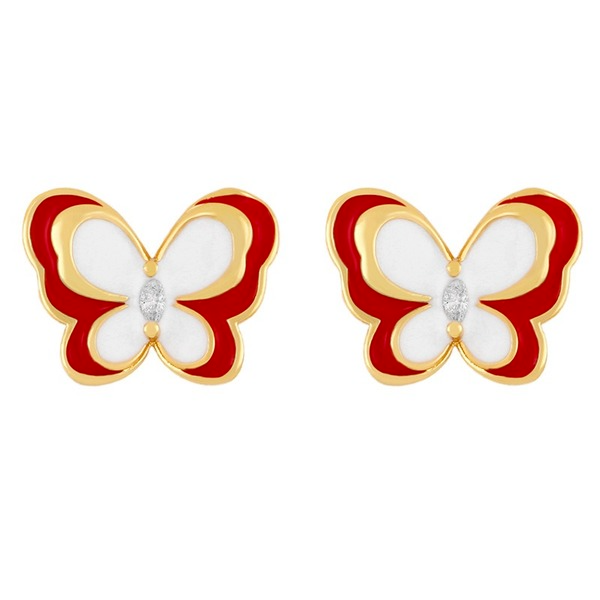 Wholesale Earrings Golden Dripping oil diamond butterfly copper JDC-ES-AS304 Earrings JoyasDeChina Wholesale Jewelry JoyasDeChina Joyas De China