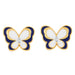 Wholesale Earrings Golden Dripping oil diamond butterfly copper JDC-ES-AS304 Earrings JoyasDeChina Deep blue Wholesale Jewelry JoyasDeChina Joyas De China