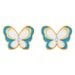 Wholesale Earrings Golden Dripping oil diamond butterfly copper JDC-ES-AS304 Earrings JoyasDeChina Light blue Wholesale Jewelry JoyasDeChina Joyas De China