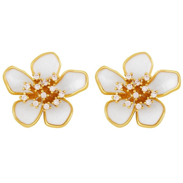 Wholesale Earrings Golden flower copper JDC-ES-AS315 Earrings JoyasDeChina Wholesale Jewelry JoyasDeChina Joyas De China