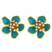 Wholesale Earrings Golden flower copper JDC-ES-AS315 Earrings JoyasDeChina Green Wholesale Jewelry JoyasDeChina Joyas De China