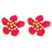 Wholesale Earrings Golden flower copper JDC-ES-AS315 Earrings JoyasDeChina Rose red Wholesale Jewelry JoyasDeChina Joyas De China