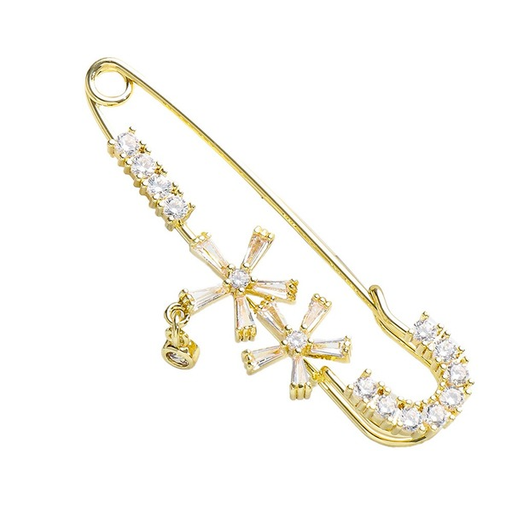 Wholesale Earrings Golden Flower rhinestone pin Alloy JDC-ES-JJ226 Earrings JoyasDeChina Wholesale Jewelry JoyasDeChina Joyas De China