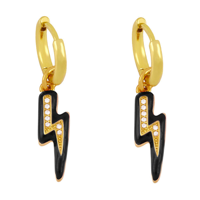 Wholesale Earrings Golden geometry copper JDC-ES-AS305 Earrings JoyasDeChina black Wholesale Jewelry JoyasDeChina Joyas De China
