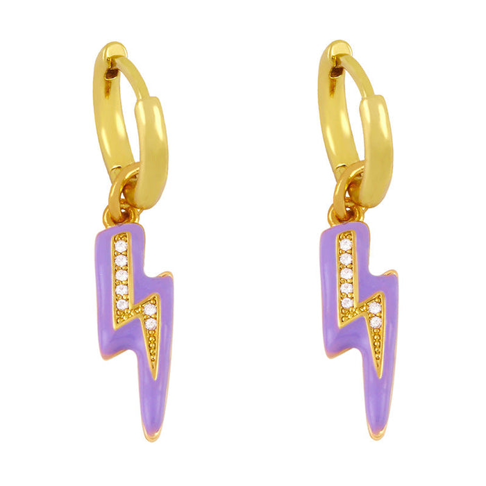 Wholesale Earrings Golden geometry copper JDC-ES-AS305 Earrings JoyasDeChina purple Wholesale Jewelry JoyasDeChina Joyas De China
