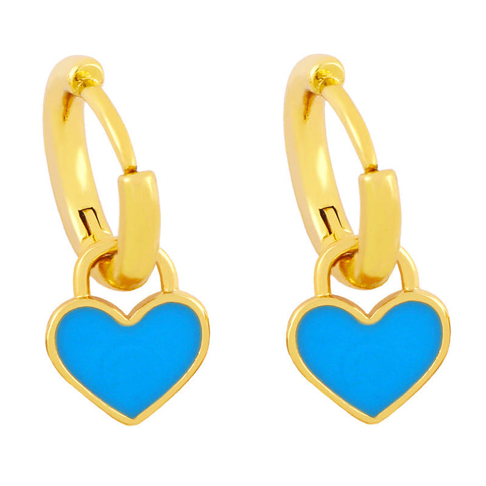 Wholesale Earrings Golden geometry copper JDC-ES-AS306 Earrings JoyasDeChina Blue Wholesale Jewelry JoyasDeChina Joyas De China