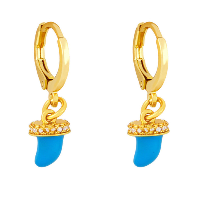 Wholesale Earrings Golden geometry copper JDC-ES-AS314 Earrings JoyasDeChina blue Wholesale Jewelry JoyasDeChina Joyas De China
