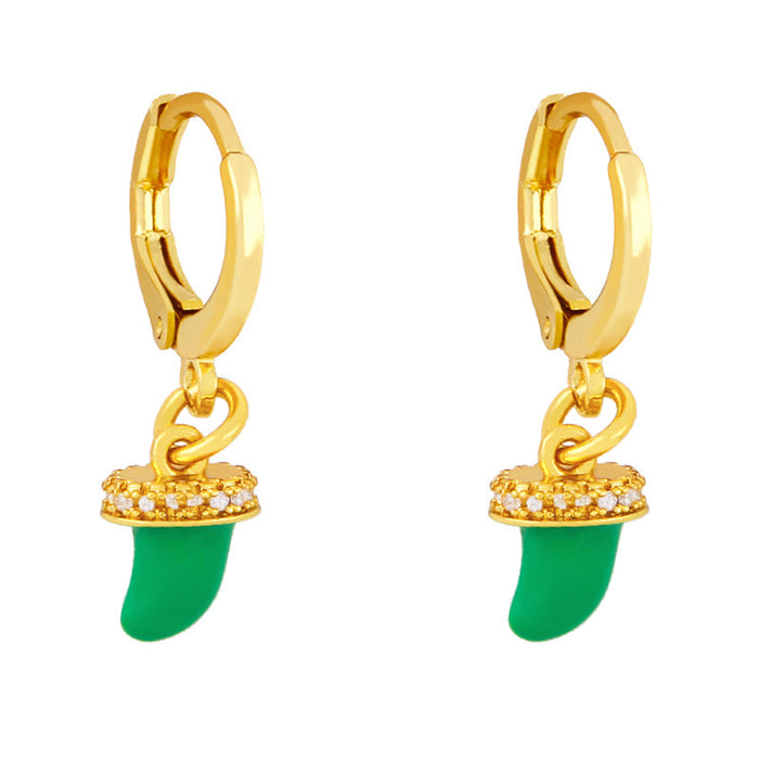 Wholesale Earrings Golden geometry copper JDC-ES-AS314 Earrings JoyasDeChina green Wholesale Jewelry JoyasDeChina Joyas De China