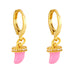 Wholesale Earrings Golden geometry copper JDC-ES-AS314 Earrings JoyasDeChina pink Wholesale Jewelry JoyasDeChina Joyas De China