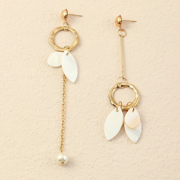 Bulk Jewelry Wholesale Earrings Golden geometry White leaves Alloy JDC-ES-e227 Wholesale factory from China YIWU China