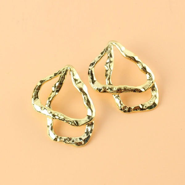 Wholesale Earrings Golden Irregular texture metal JDC-ES-TC137 Earrings JoyasDeChina Wholesale Jewelry JoyasDeChina Joyas De China