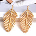 Wholesale Earrings Golden Leaf metal Alloy JDC-ES-SK011 Earrings JoyasDeChina gold Wholesale Jewelry JoyasDeChina Joyas De China