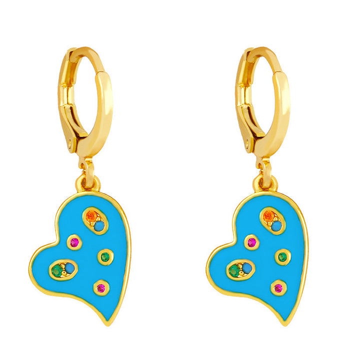 Wholesale Earrings Golden Love copper JDC-ES-AS309 Earrings JoyasDeChina blue Wholesale Jewelry JoyasDeChina Joyas De China
