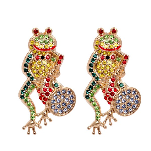 Wholesale Earrings Green frog Alloy JDC-ES-JJ218 Earrings JoyasDeChina Wholesale Jewelry JoyasDeChina Joyas De China