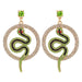 Wholesale Earrings Green round serpentine Rhinestones Alloy JDC-ES-JJ064 Earrings JoyasDeChina green Wholesale Jewelry JoyasDeChina Joyas De China