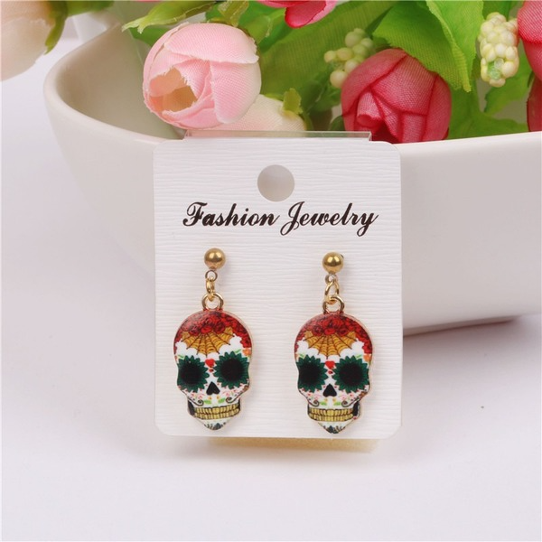 Bulk Jewelry Wholesale Earrings Halloween Black Skull Alloy JDC-ES-ML029 Wholesale factory from China YIWU China