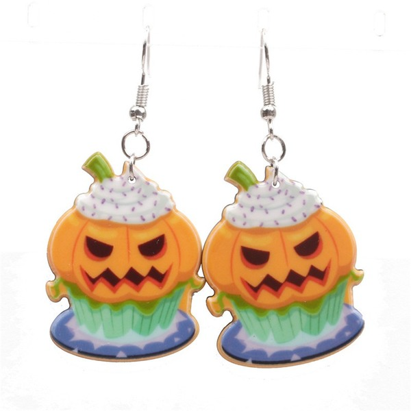Bulk Jewelry Wholesale Earrings Halloween Halloween orange pumpkin acrylic JDC-ES-ML010 Wholesale factory from China YIWU China