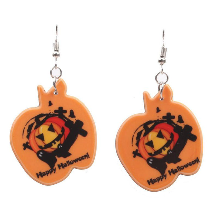 Bulk Jewelry Wholesale Earrings Halloween Orange pumpkin acrylic JDC-ES-ML013 Wholesale factory from China YIWU China