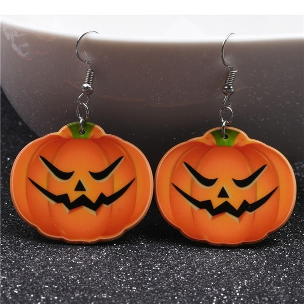 Bulk Jewelry Wholesale Earrings Halloween Orange pumpkin acrylic JDC-ES-ML016 Wholesale factory from China YIWU China
