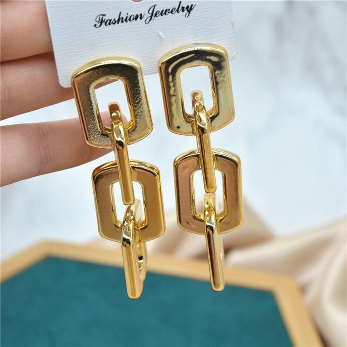 Bulk Jewelry Wholesale earrings hip-hop ins geometric chain CCB material hollow ears  JDC-ES-xc151 Wholesale factory from China YIWU China