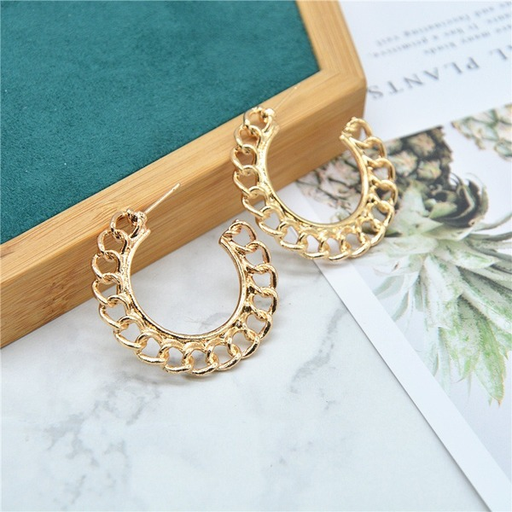 Bulk Jewelry Wholesale earrings hollow link semicircle metal C-ringJDC-ES-xc118 Wholesale factory from China YIWU China