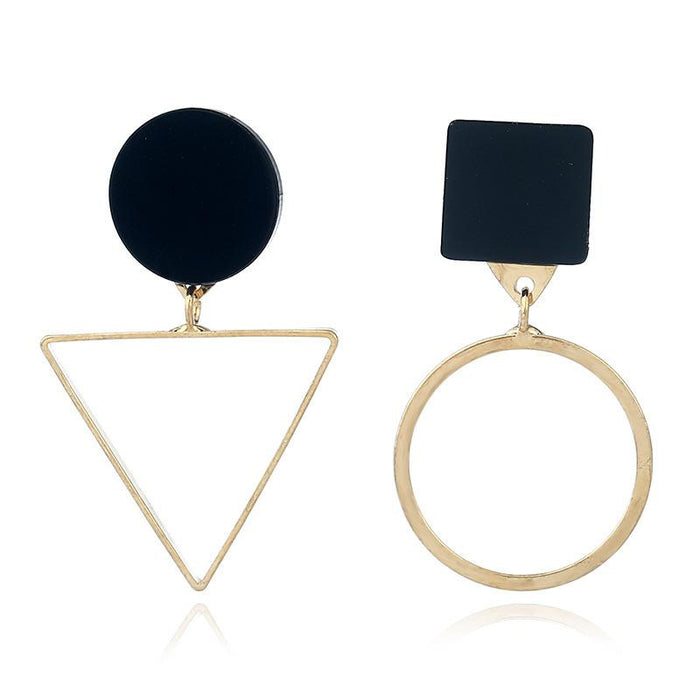 Wholesale earrings irregular geometric circular triang JDC-ES-xc080 Earrings JoyasDeChina golden Wholesale Jewelry JoyasDeChina Joyas De China