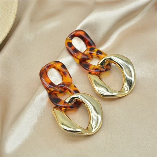 Bulk Jewelry Wholesale earrings leopard acrylic gold JDC-ES-xc057 Wholesale factory from China YIWU China