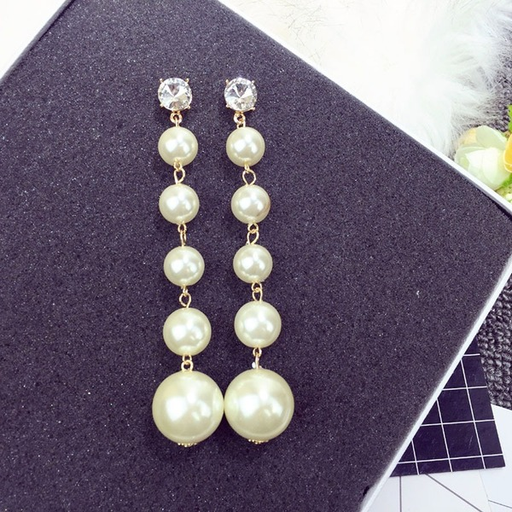 Bulk Jewelry Wholesale earrings Long pearl zircon tassel pearl JDC-ES-xc045 Wholesale factory from China YIWU China