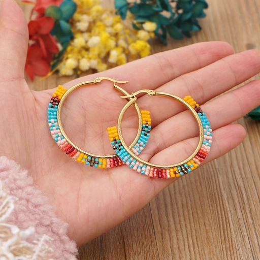 Bulk Jewelry Wholesale Earrings Miyuki rice Rainbow Color geometry JDC-gbh548 Wholesale factory from China YIWU China