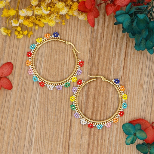 Bulk Jewelry Wholesale Earrings Miyuki rice Rainbow daisy JDC-gbh527 Wholesale factory from China YIWU China