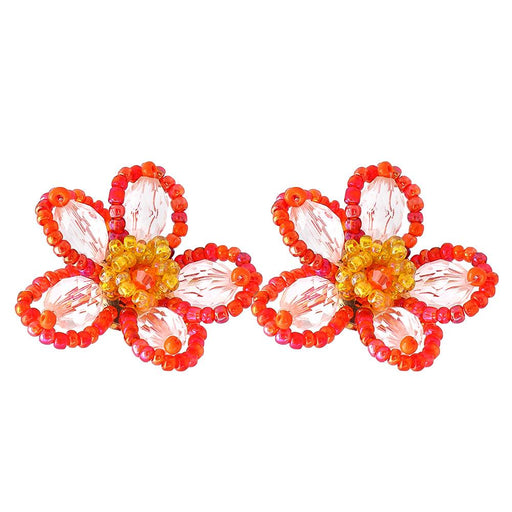 Bulk Jewelry Wholesale Earrings Orange rice beads acrylic flower JDC-ES-JJ122 Wholesale factory from China YIWU China