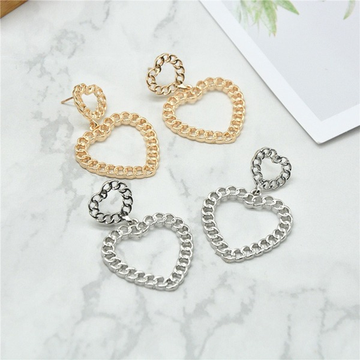 Bulk Jewelry Wholesale Earrings peach heart alloy imitation chain geometric EarringsJDC-ES-xc102 Wholesale factory from China YIWU China