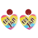 Bulk Jewelry Wholesale Earrings Pink Acrylic Geometric Heart Shape JDC-ES-JJ087 Wholesale factory from China YIWU China