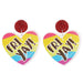 Wholesale Earrings Pink Acrylic Geometric Heart Shape JDC-ES-JJ087 Earrings JoyasDeChina 54972 Wholesale Jewelry JoyasDeChina Joyas De China