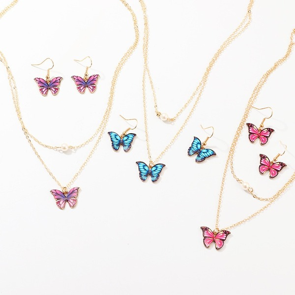 Bulk Jewelry Wholesale Earrings Pink butterfly Alloy JDC-ES-e239 Wholesale factory from China YIWU China