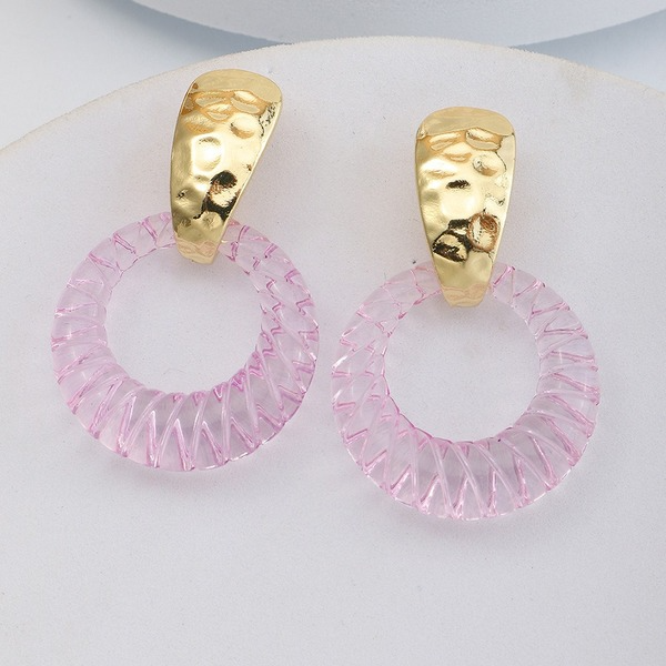 Bulk Jewelry Wholesale Earrings Pink button pattern geometric resin JDC-ES-e069 Wholesale factory from China YIWU China