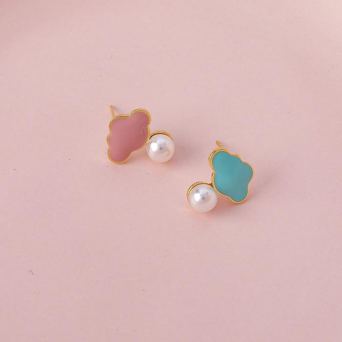 Wholesale Earrings Pink cloud pearl Alloy JDC-ES-W218 Earrings JoyasDeChina Main drawing Wholesale Jewelry JoyasDeChina Joyas De China