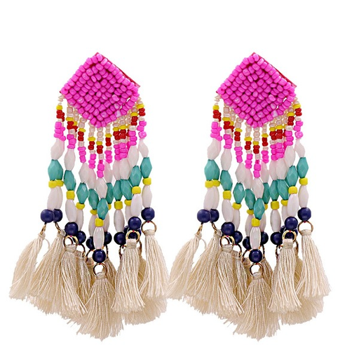 Bulk Jewelry Wholesale Earrings Pink cotton tassel JDC-ES-JJ034 Wholesale factory from China YIWU China