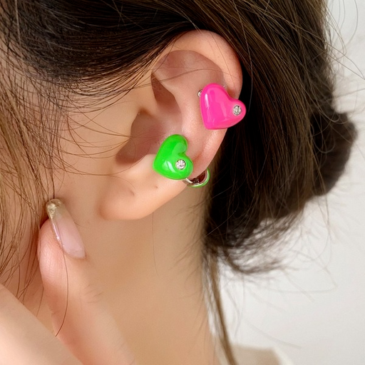 Bulk Jewelry Wholesale Earrings Pink drip glaze love heart Alloy JDC-ES-W102 Wholesale factory from China YIWU China