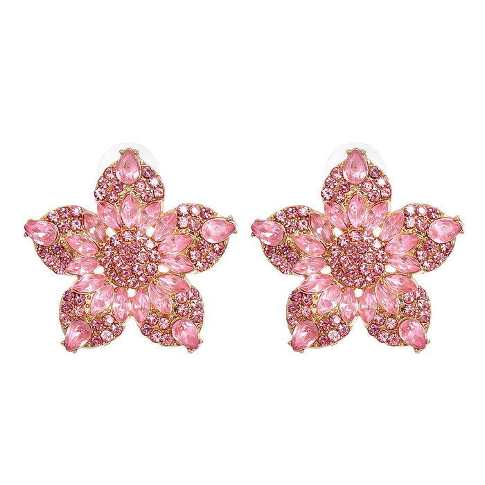 Wholesale Earrings Pink flower Alloy JDC-ES-JJ220 Earrings JoyasDeChina Pink Wholesale Jewelry JoyasDeChina Joyas De China