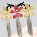 Wholesale Earrings Pink flower tassel Alloy JDC-ES-JJ230 Earrings JoyasDeChina Wholesale Jewelry JoyasDeChina Joyas De China