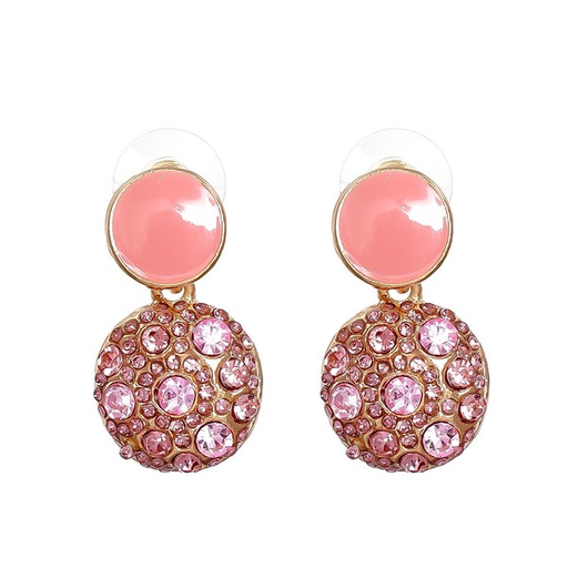Wholesale Earrings pink geometry Alloy JDC-ES-JJ214 Earrings JoyasDeChina Wholesale Jewelry JoyasDeChina Joyas De China