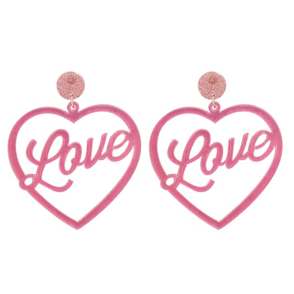 Bulk Jewelry Wholesale Earrings Pink LOVE acrylic board JDC-ES-JJ077 Wholesale factory from China YIWU China