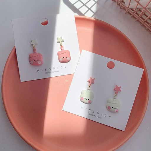 Bulk Jewelry Wholesale Earrings Pink star bear Alloy JDC-ES-W148 Wholesale factory from China YIWU China
