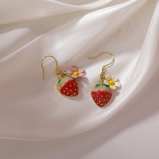 Bulk Jewelry Wholesale Earrings Pink strawberry flowers Alloy JDC-ES-W281 Wholesale factory from China YIWU China