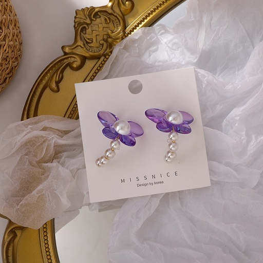 Bulk Jewelry Wholesale Earrings Purple Butterfly Plastic JDC-ES-W260 Wholesale factory from China YIWU China