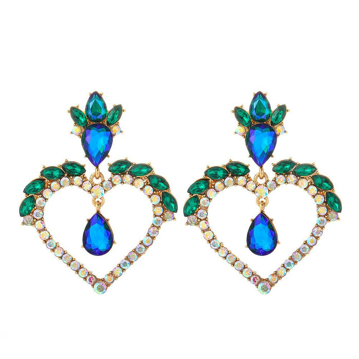 Wholesale Earrings Purple heart-shaped alloy diamonds JDC-ES-JJ018 Earrings JoyasDeChina Blue Wholesale Jewelry JoyasDeChina Joyas De China